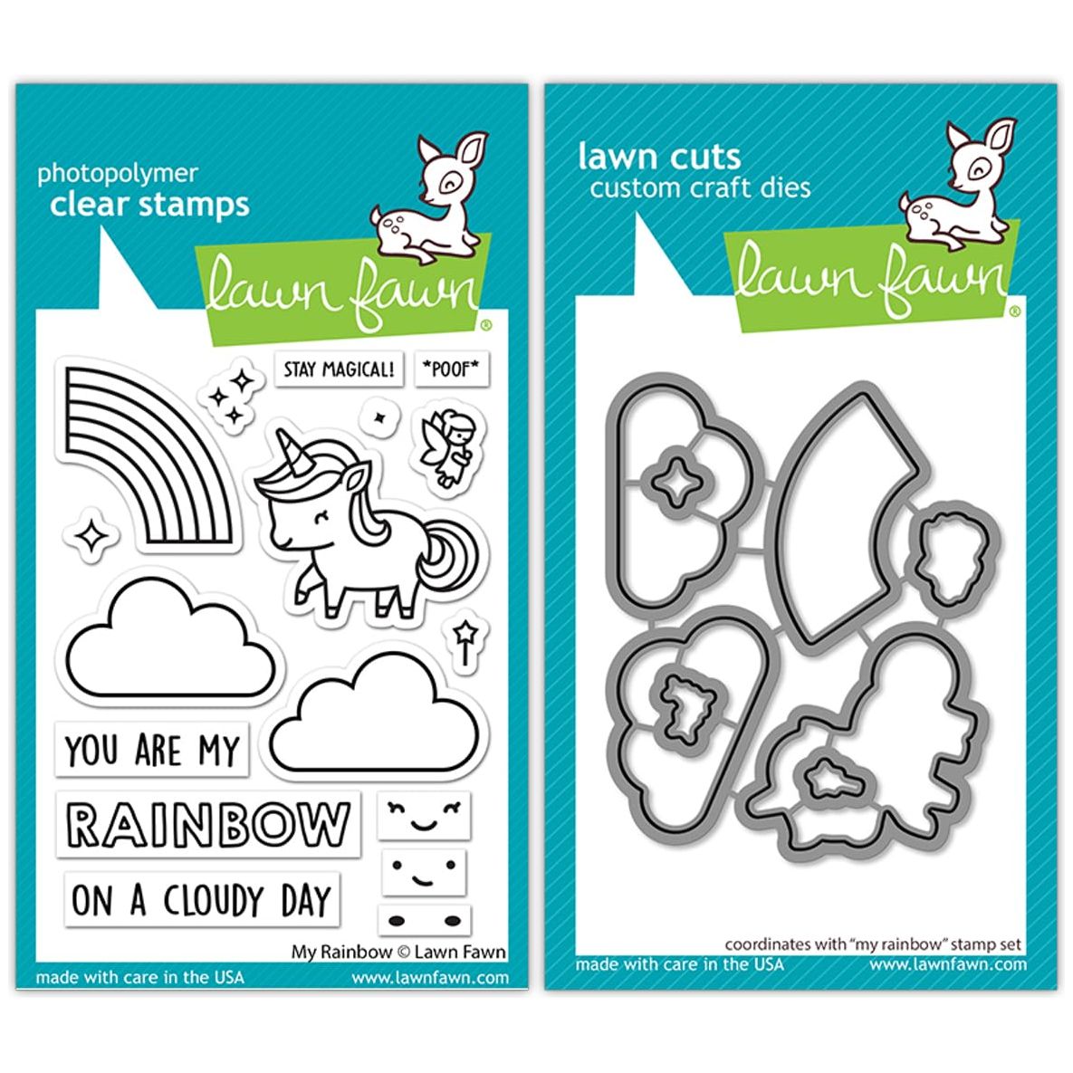 Lawn Fawn My Rainbow - Stamps & Dies - Two Item Bundle