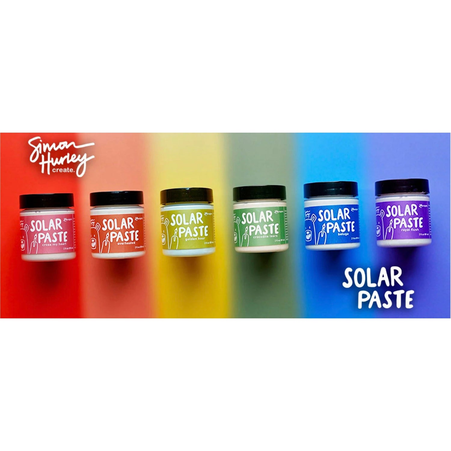 Simon Hurley Create. Solar Paste Bundle - Beluga, Crocodile Tears, Cross My Heart, Golden Hour, Overheated and Royal Flush - 2023 Release