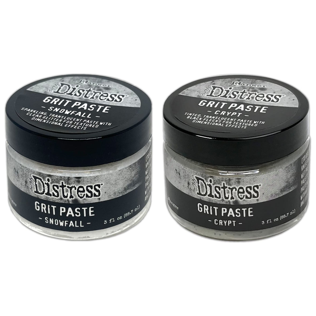Tim Holtz Distress Grit Pastes - Snowfall and Crypt - 2 Seasonal Limited Edition Items