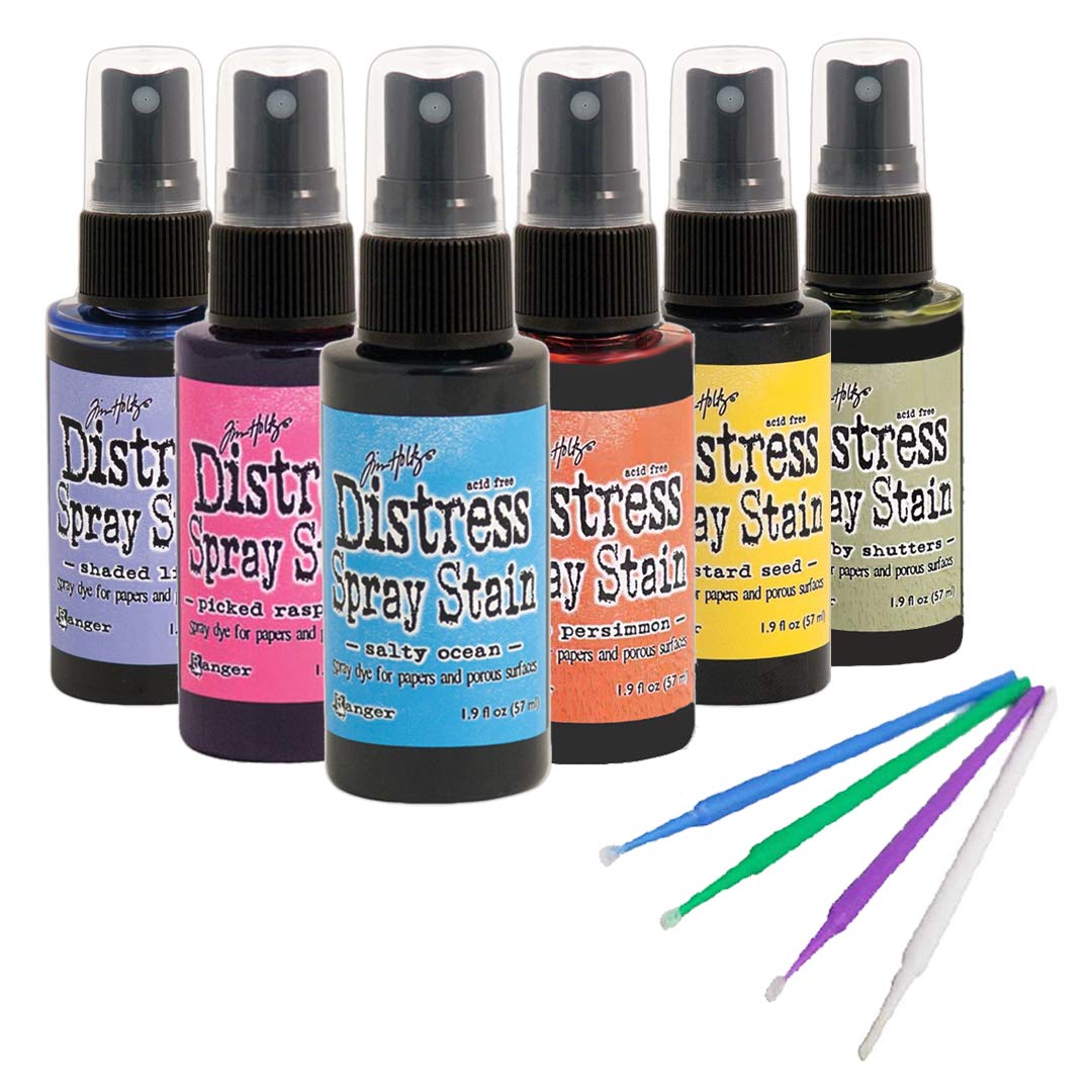 PTP Flash Deals Ranger Tim Holz Bundle Favorites Distress Spray Stain Set - Includes Blending Sticks (Bright Collection)
