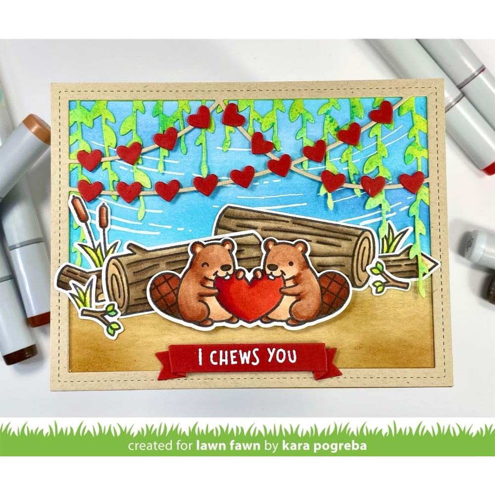 Lawn Fawn - Wood You Be Mine? - Stamps Set and Dies Set - 2 Item Bundle