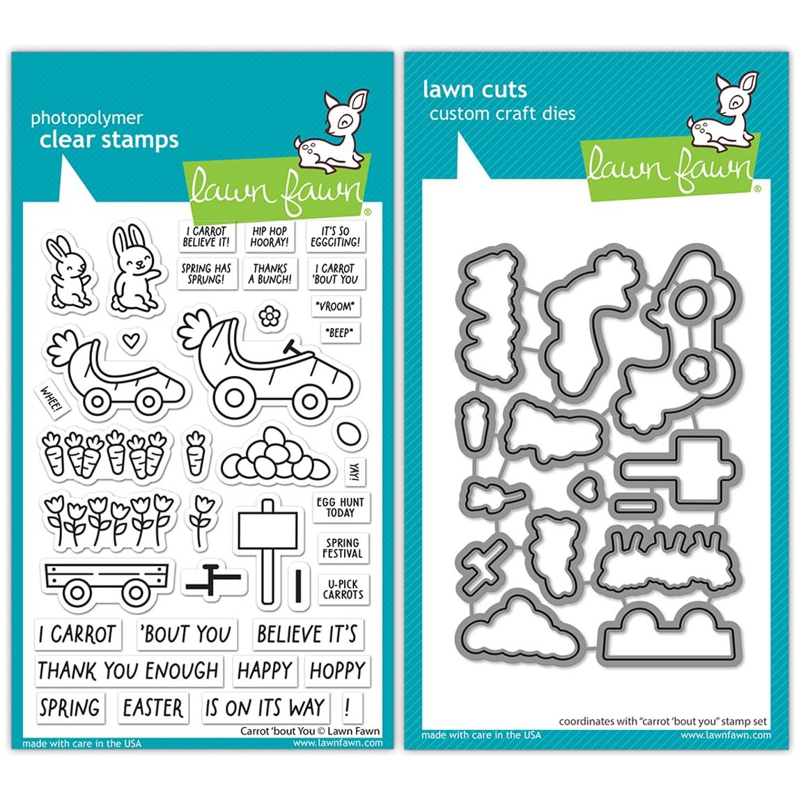 Lawn Fawn Carrot 'Bout You - Stamps & Dies - Two Item Bundle