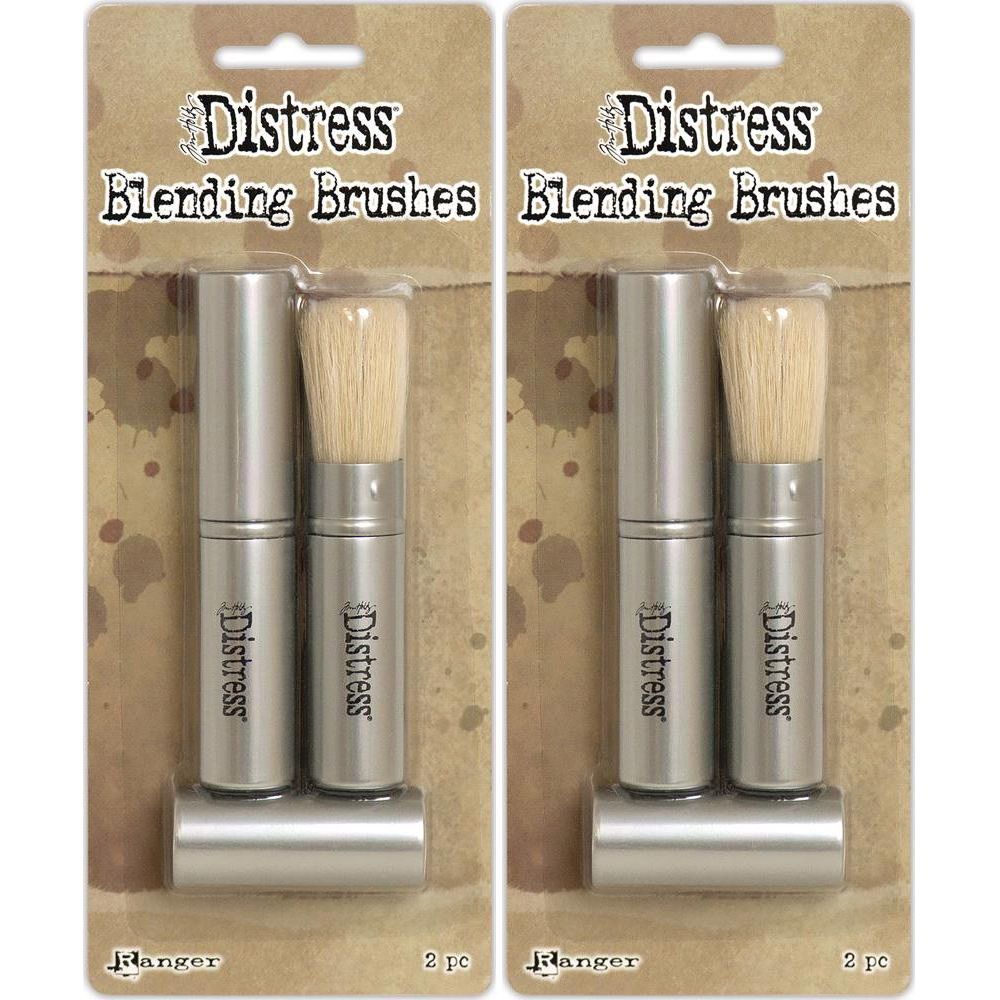 Tim Holtz Distress Blending Brushes - Two Packages - 4 Brush Bundle (Original Version)