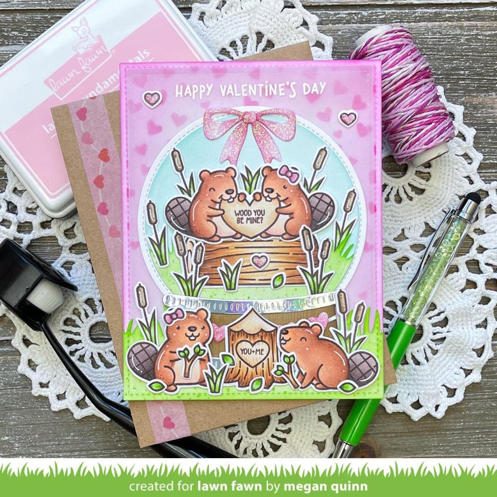 Lawn Fawn - Wood You Be Mine? - Stamps Set and Dies Set - 2 Item Bundle