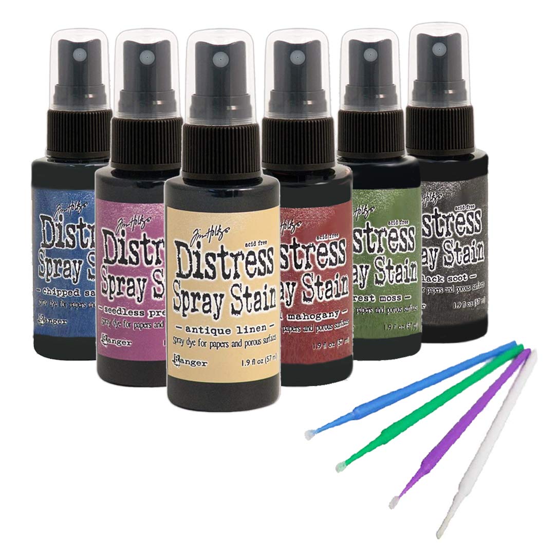 PTP Flash Deals Ranger Tim Holz Bundle Favorites Distress Spray Stain Set - Includes Blending Sticks (Bold Collection)