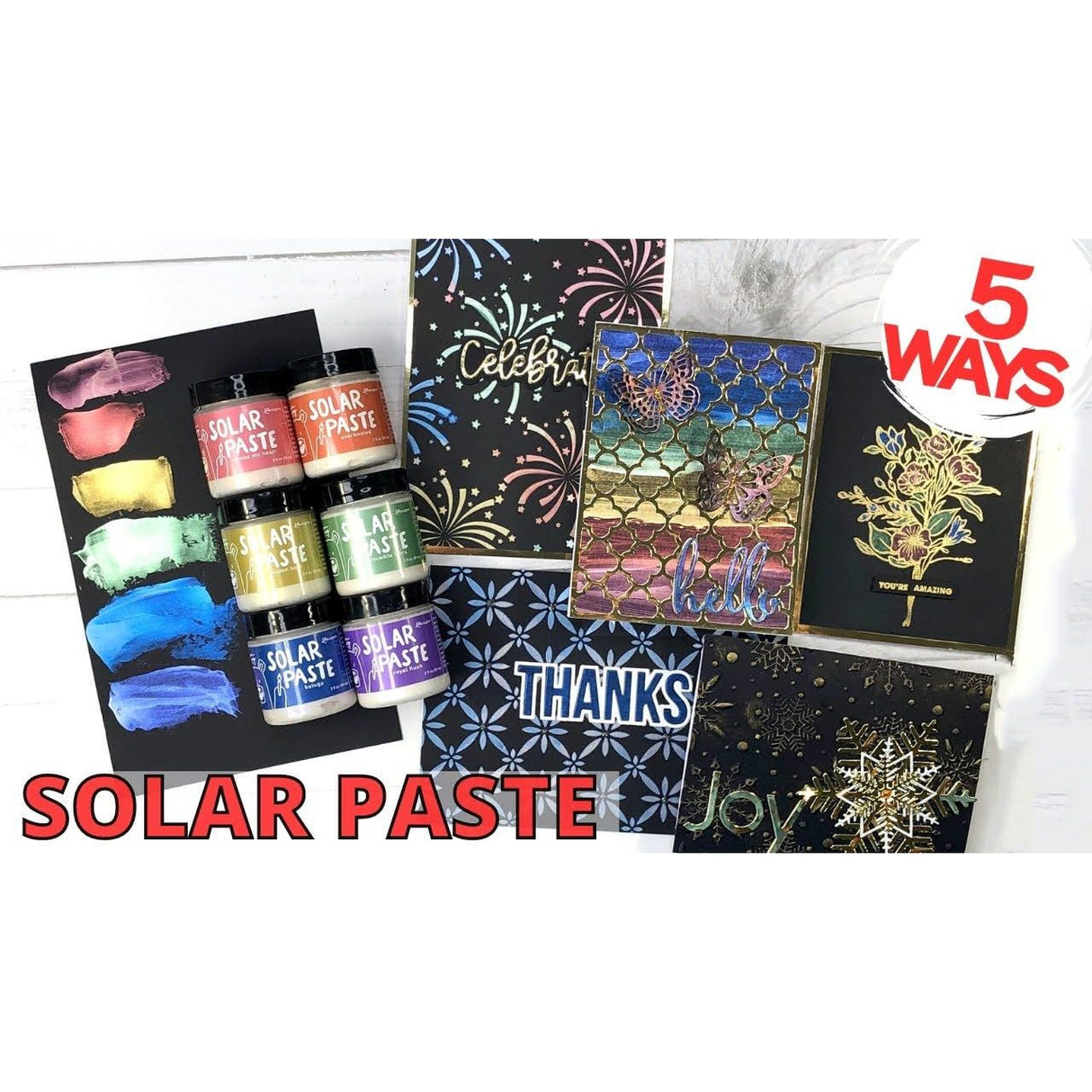 Ranger Solar Paste Bundle - Beluga, Crocodile Tears, Cross My Heart, Golden Hour, Overheated and Royal Flush with Trebbies Detail Sticks