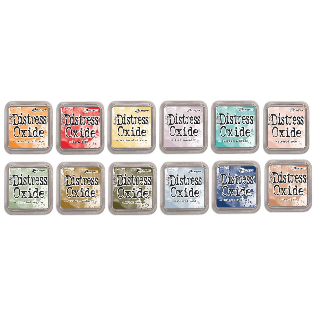 Ranger Distress Oxide Bundles - Includes 12 Distress Oxide Colors with PTP Flash Deals Detail Sticks (Set 4-12 Ink Pads)