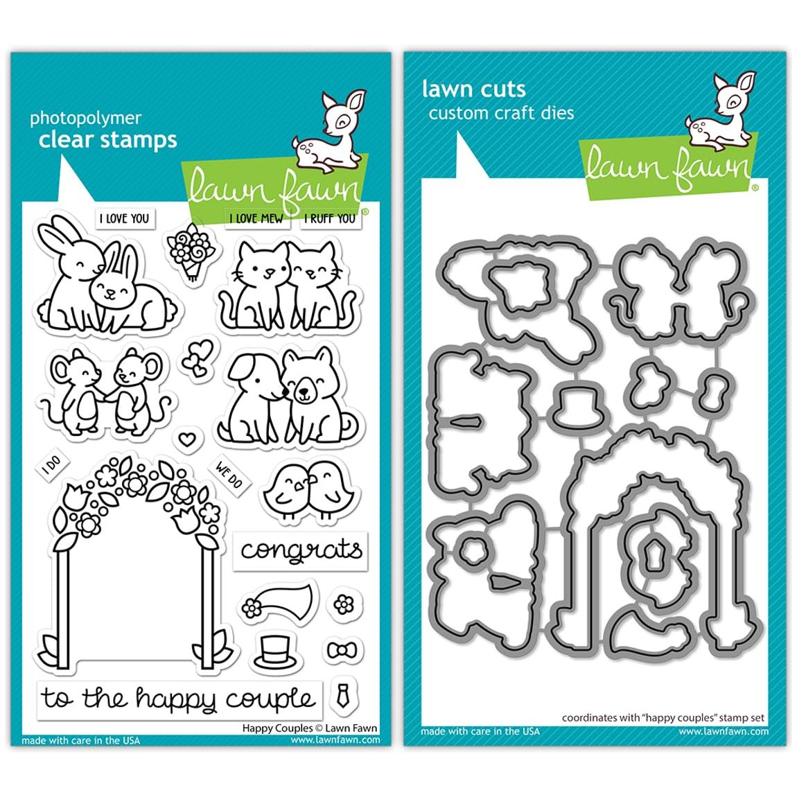 Lawn Fawn Happy Couples - Stamps & Dies - Two Item Bundle