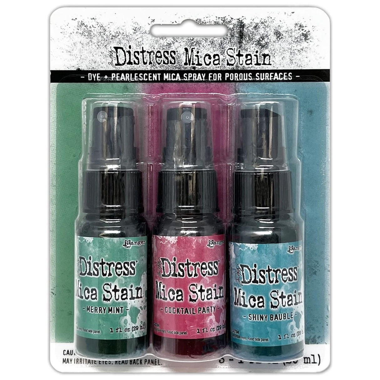 Tim Holtz Distress Mica Stain 2022 Limited Edition - Christmas Set #3 & Set #4 - Six 1 Ounce Bottles, TSCK81159-TSCK81166