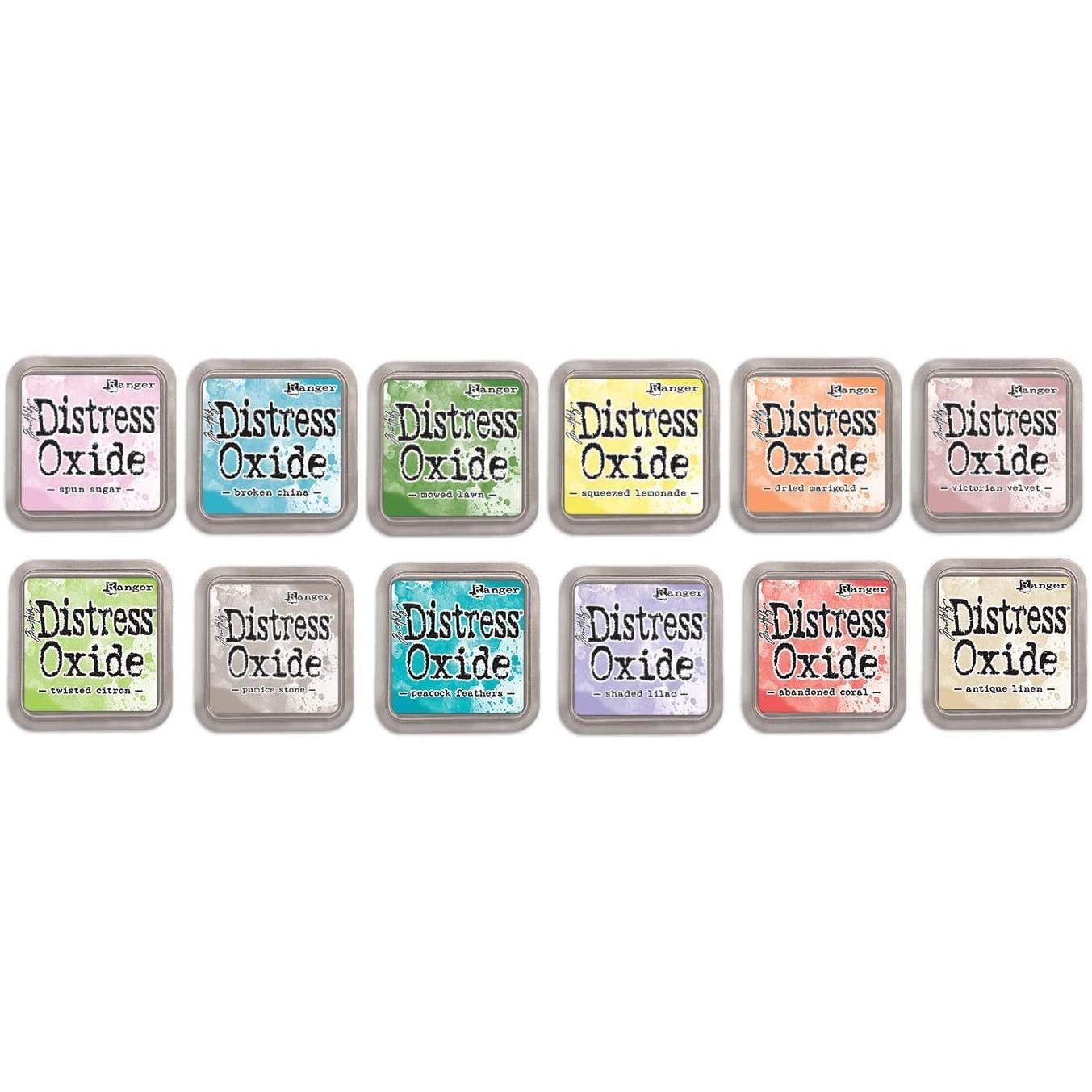 Ranger Distress Oxide Bundles - Includes 12 Distress Oxide Colors with PTP Flash Deals Detail Sticks (Set 2-12 Ink Pads)