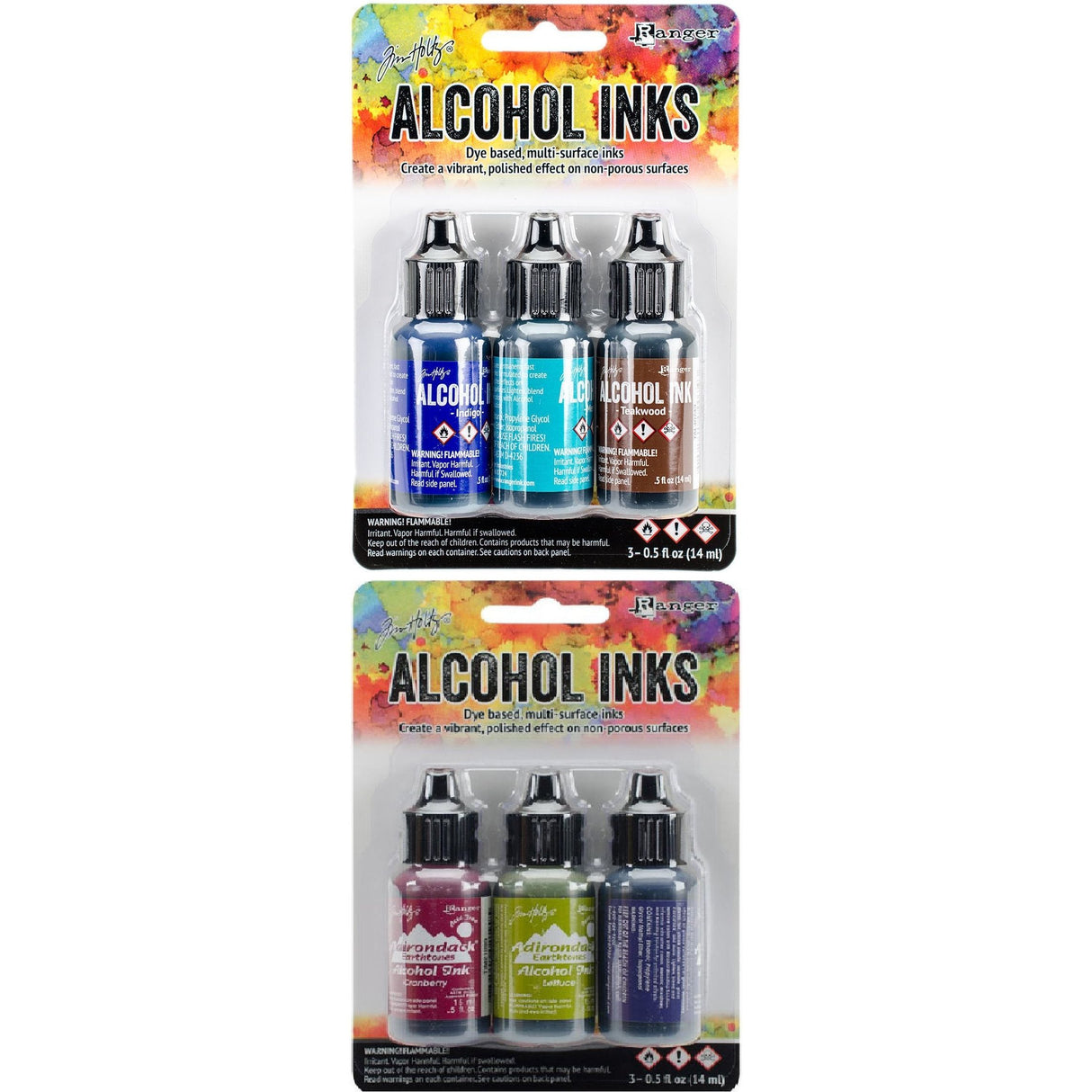 Tim Holtz - Ranger - Bundle of 6 Adirondack Alcohol Inks - Mariner and Farmers Market