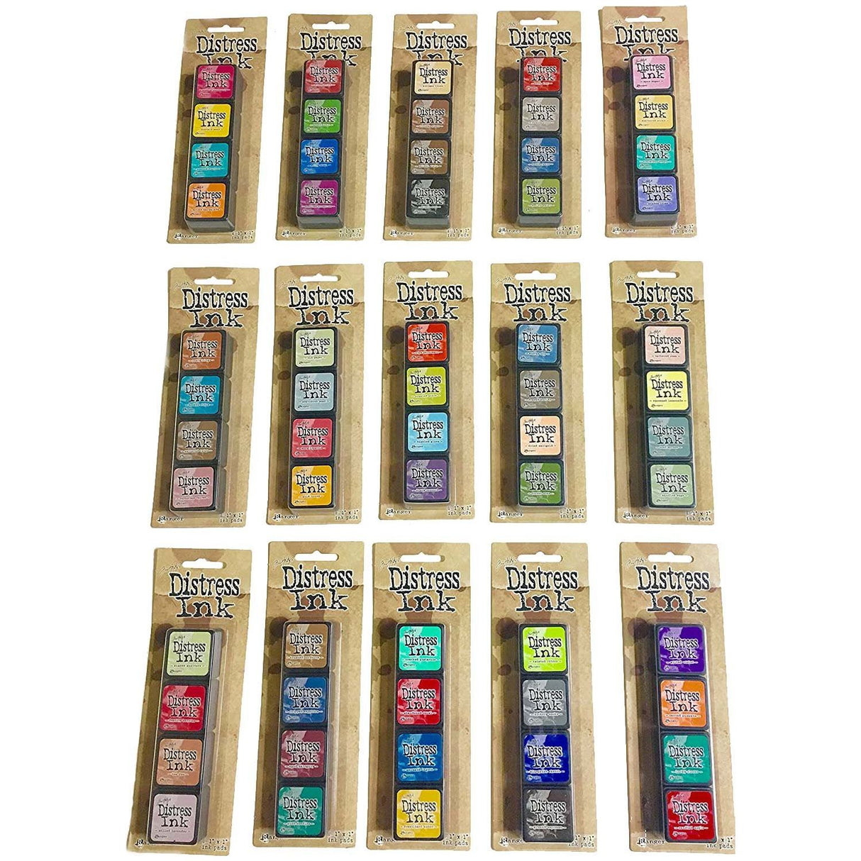 Ranger Tim Holtz Distress Mini Ink Pad Kits - #1-15, Super Bundle of all 60 Colors