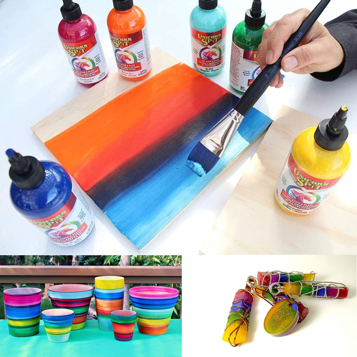 Unicorn SPiT 5770006 Gel Stain and Glaze, Zia Teal 4.0 FL OZ Bottle