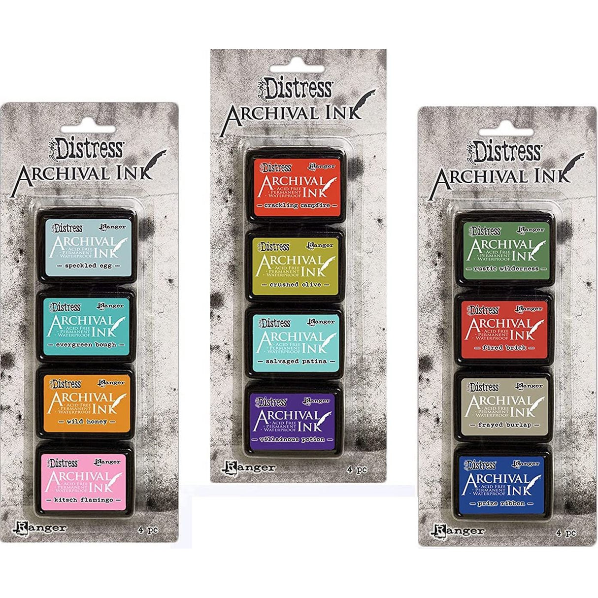 Ranger Ink Tim Holtz Distress Archival Mini Ink Kits - Kit #4, Kit #5 and Kit #6-12 Mini Ink Pads