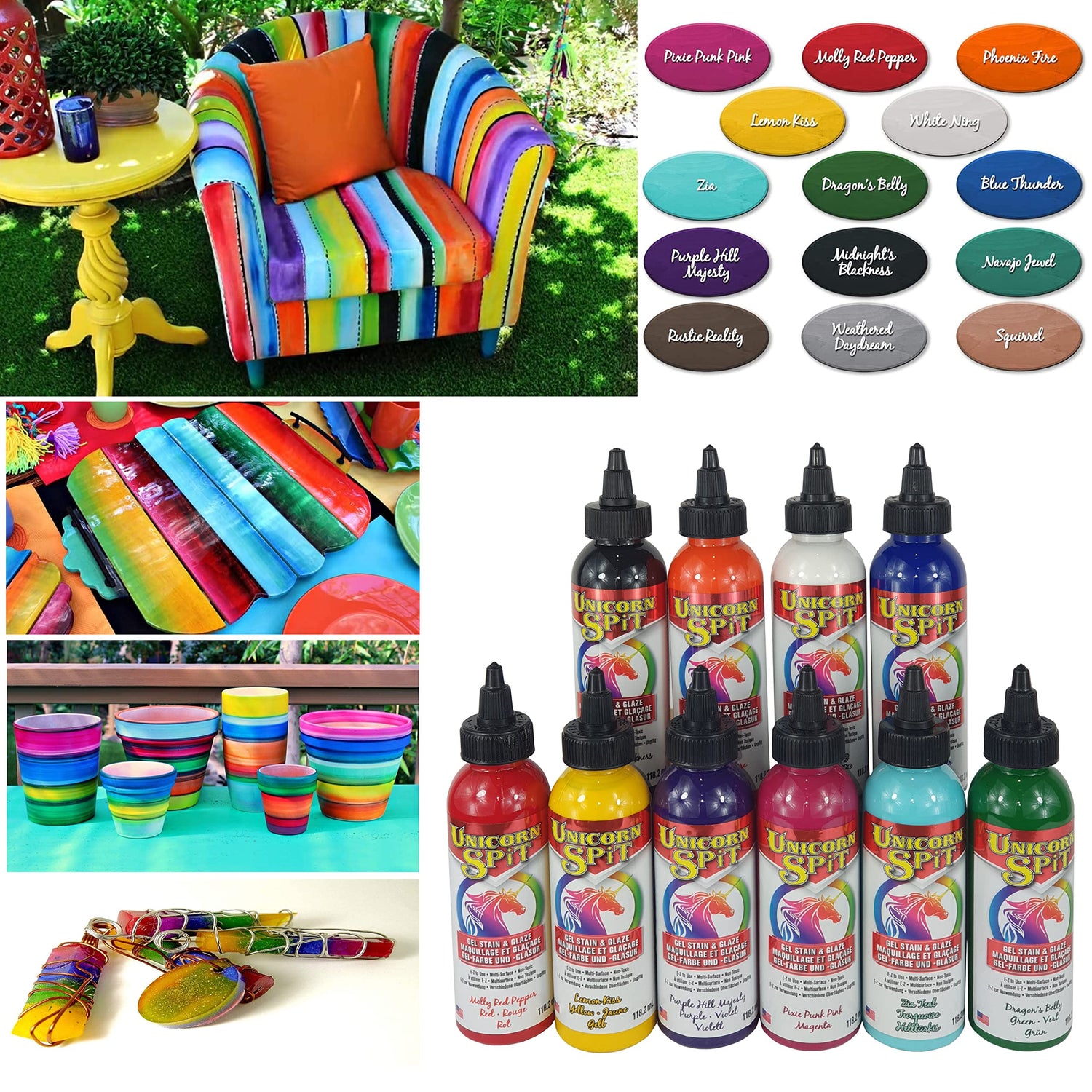 Unicorn SPiT 5770006 Gel Stain and Glaze, Zia Teal 4.0 FL OZ Bottle