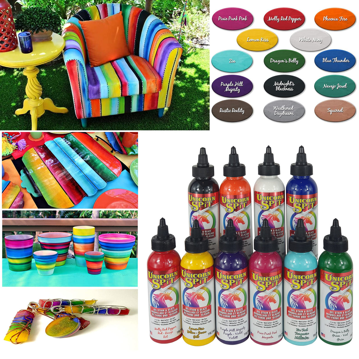 Unicorn SPiT 5770006 Gel Stain and Glaze, Zia Teal 4.0 FL OZ Bottle