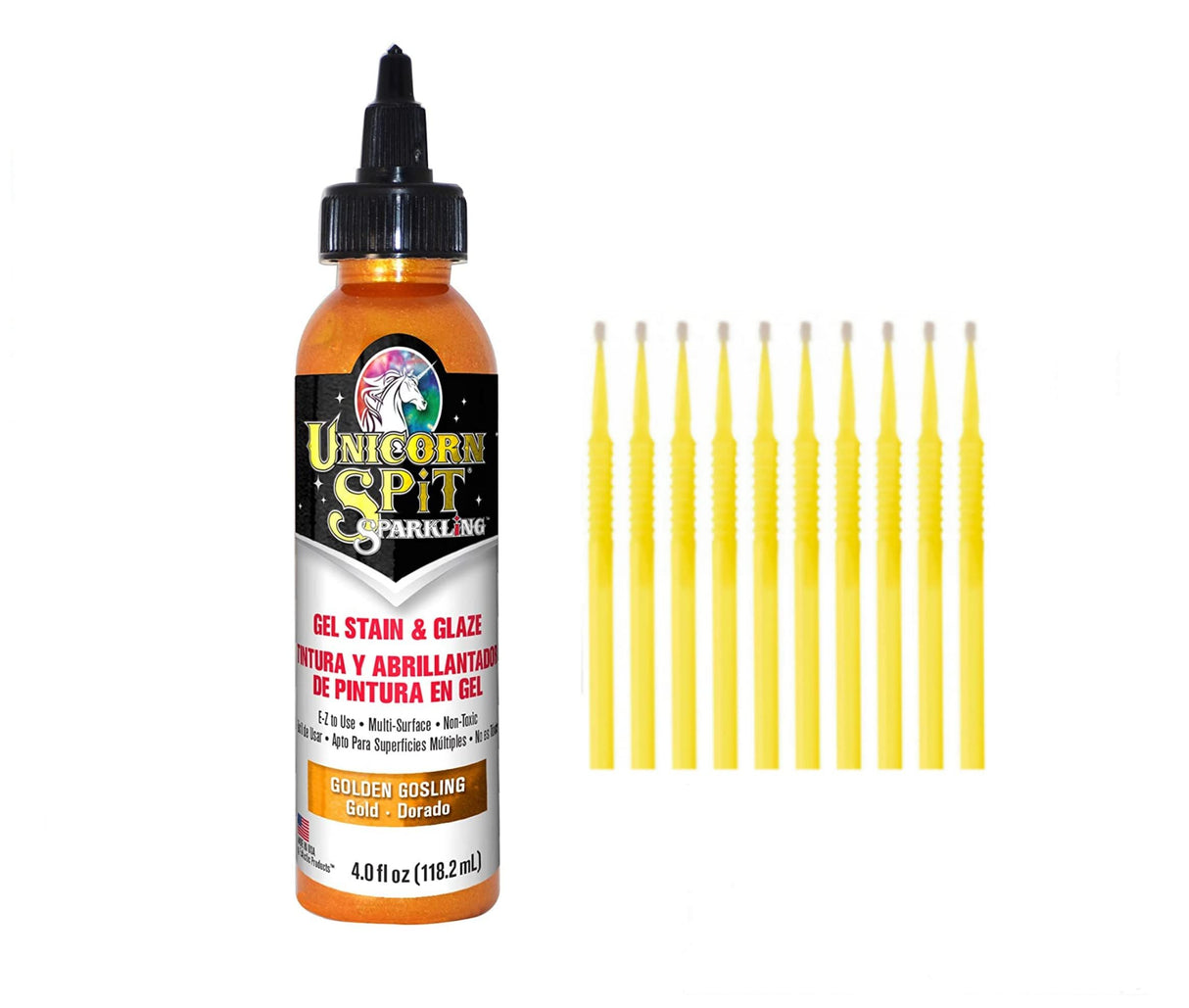 Unicorn SPiT Gel Stain & Glaze in One - 20 Complete Original & Sparkle Paint Collection with 10 TreBBies Fine Detail Sticks (8oz, 20 Complete Original & Sparkle Paint Collection)