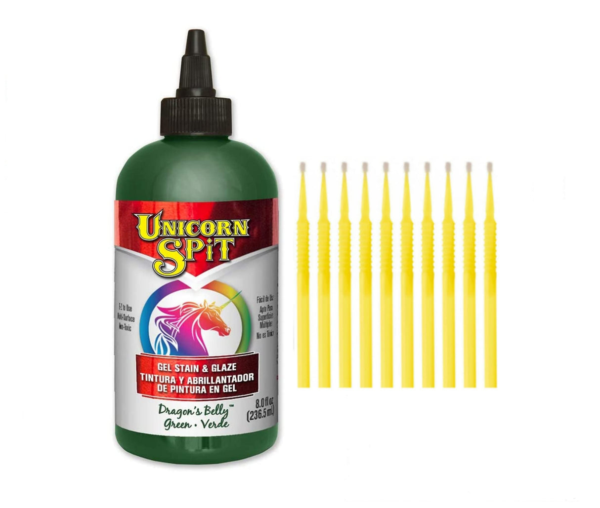 Unicorn SPiT Gel Stain & Glaze in One - 20 Complete Original & Sparkle Paint Collection with 10 TreBBies Fine Detail Sticks (8oz, 20 Complete Original & Sparkle Paint Collection)