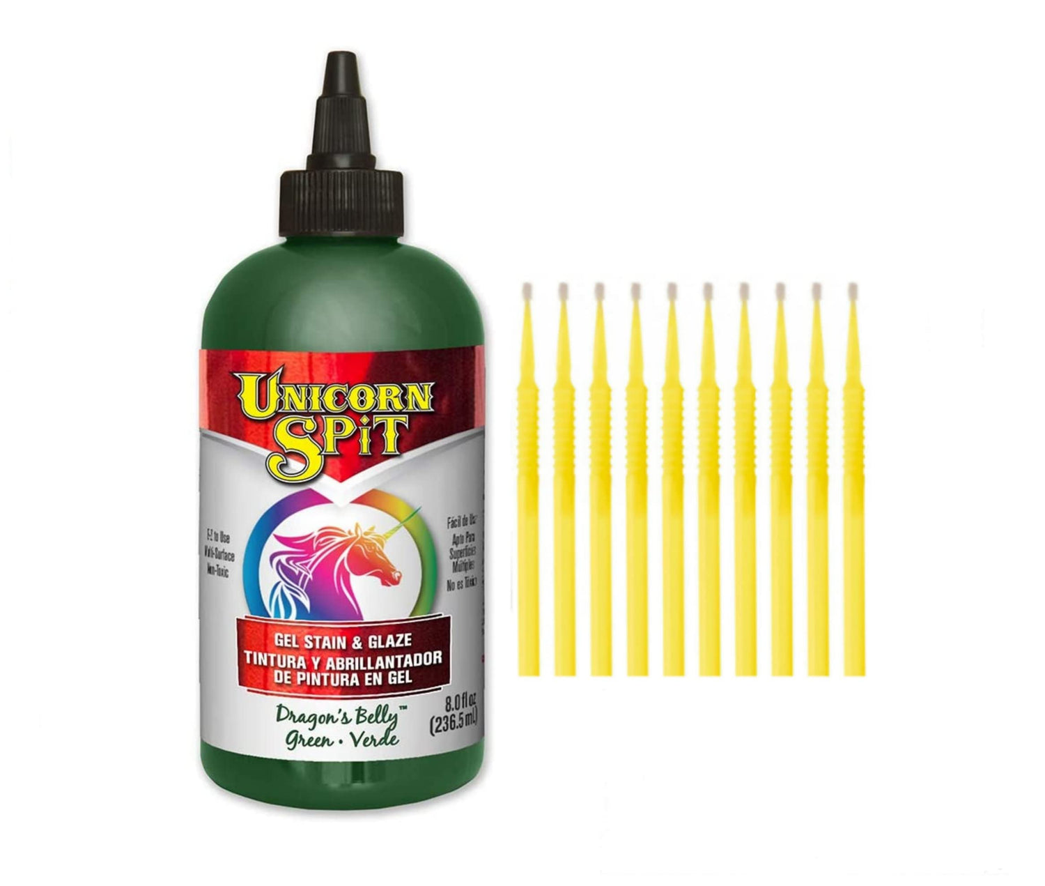 Unicorn SPiT Gel Stain & Glaze in One - 20 Complete Original & Sparkle Paint Collection with 10 TreBBies Fine Detail Sticks (8oz, 20 Complete Original & Sparkle Paint Collection)