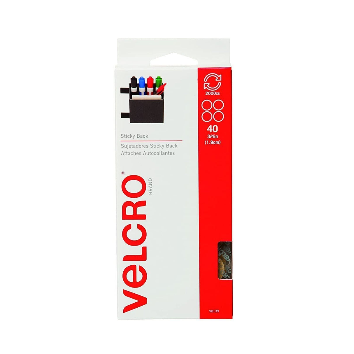 VELCRO Brand - Sticky Back Hook and Loop Fasteners | Perfect for Home or Office | 5/8in Coins | Pack of 40 | Beige