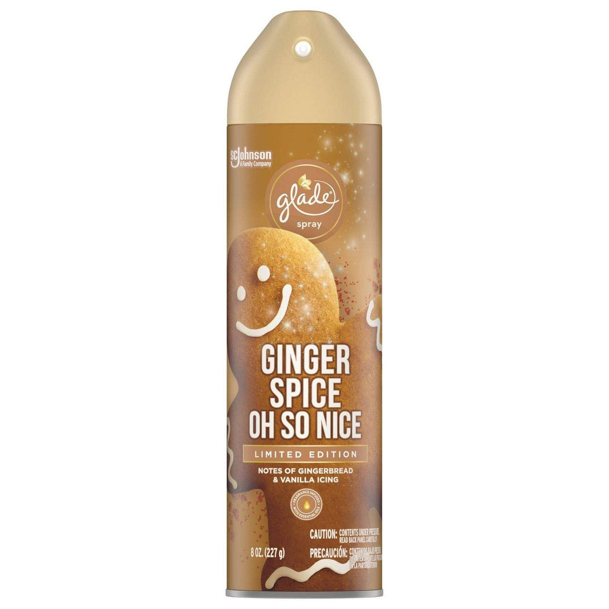 Glade Air Freshener Spray - Ginger Spice Oh So Nice - Holiday Collection 2020 - Net Wt. 8 OZ (227 g) Per Can - Pack of 4 Cans