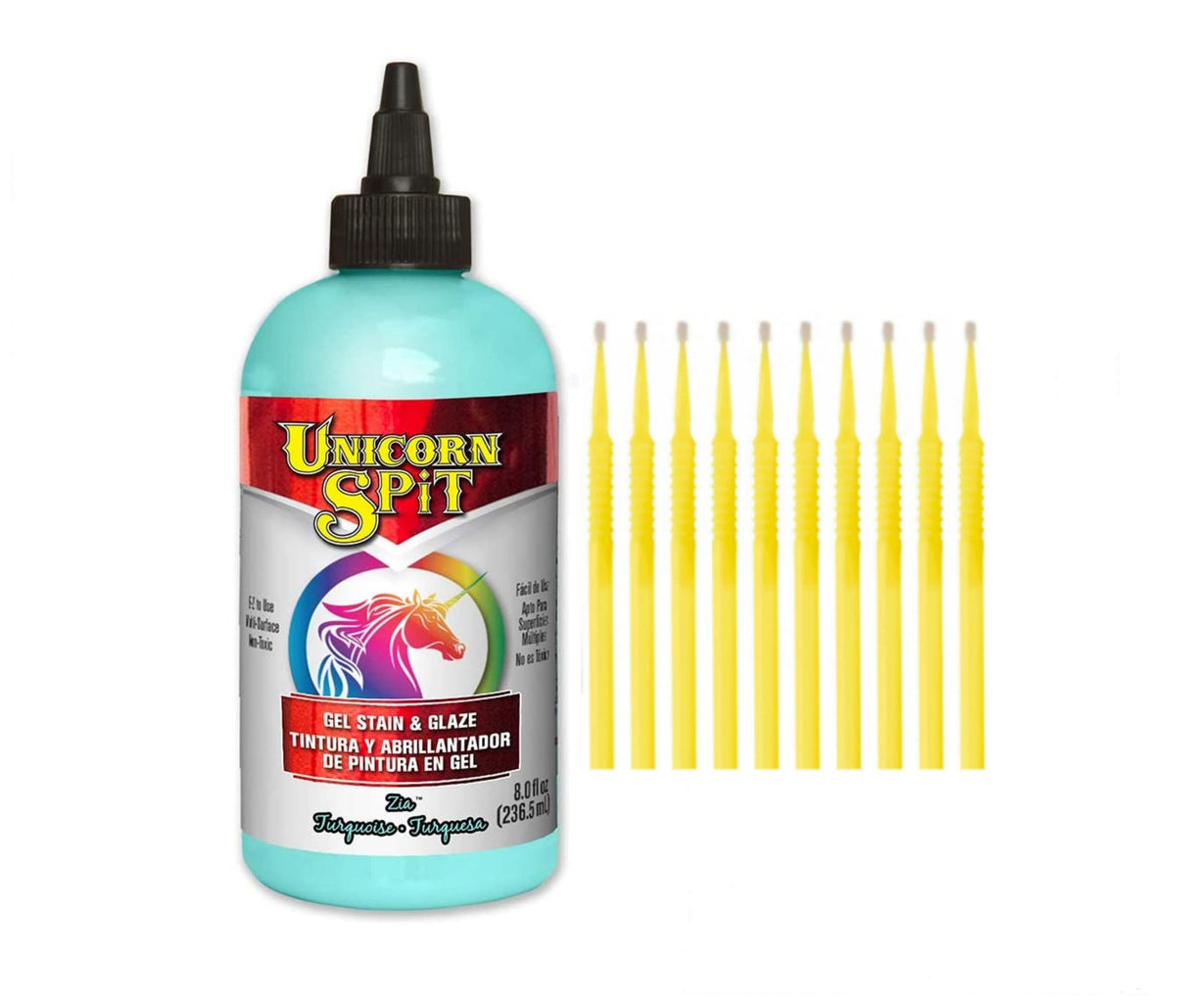 Unicorn SPiT Gel Stain & Glaze in One - 20 Complete Original & Sparkle Paint Collection with 10 TreBBies Fine Detail Sticks (8oz, 20 Complete Original & Sparkle Paint Collection)