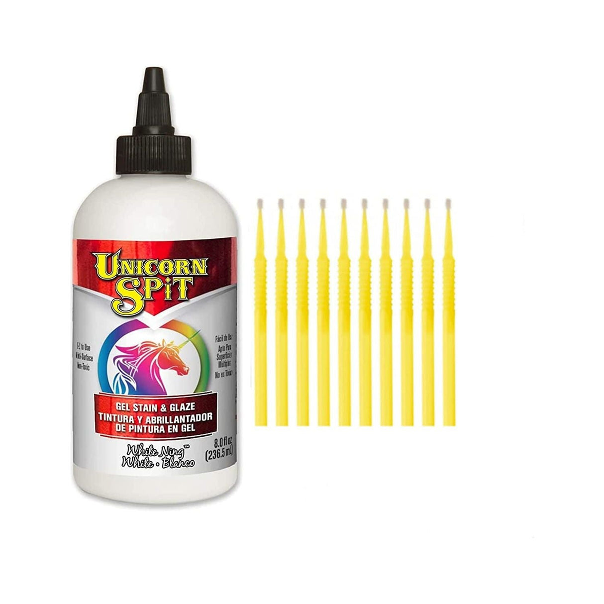 Unicorn SPiT Gel Stain & Glaze in One - 20 Complete Original & Sparkle Paint Collection with 10 TreBBies Fine Detail Sticks (8oz, 20 Complete Original & Sparkle Paint Collection)
