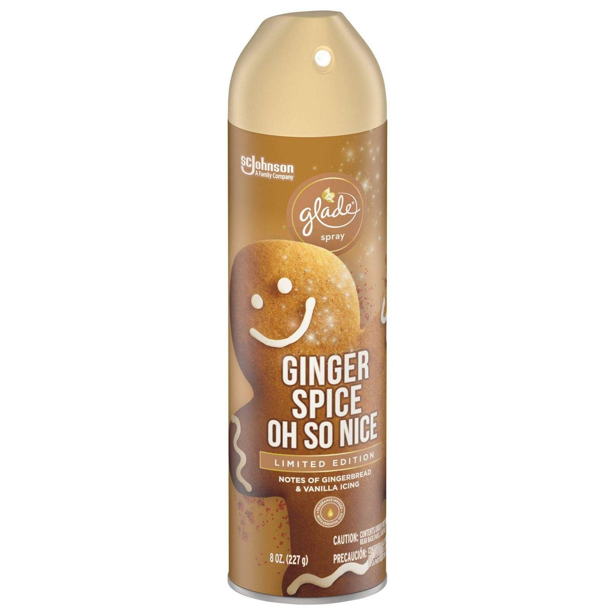 Glade Air Freshener Spray - Ginger Spice Oh So Nice - Holiday Collection 2020 - Net Wt. 8 OZ (227 g) Per Can - Pack of 4 Cans