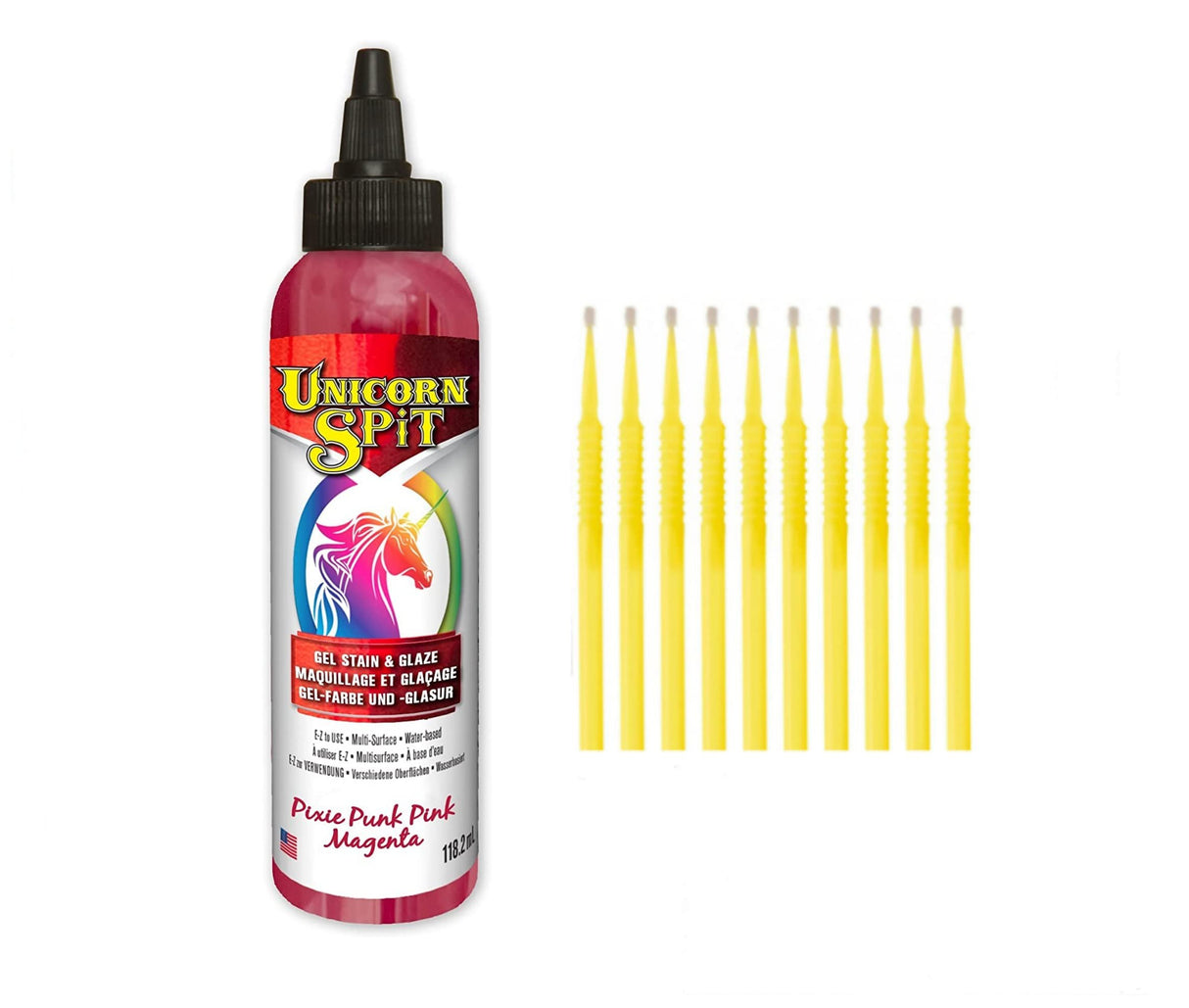Unicorn SPiT Gel Stain & Glaze in One - 20 Complete Original & Sparkle Paint Collection with 10 TreBBies Fine Detail Sticks (8oz, 20 Complete Original & Sparkle Paint Collection)