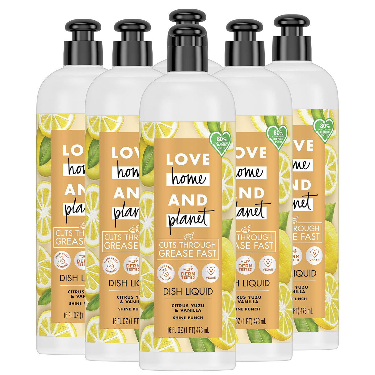 Love Home and Planet Love Home and Planet Dish Soap Citrus Yuzu & Vanilla 16 fl oz, 6pk, 6 Count