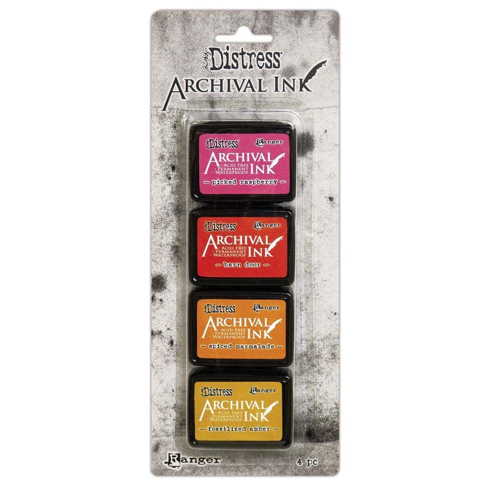 Tim Holtz Distress Archival Mini Ink Kit 1, Kit 2, Kit 3 and Storage Tin - 4 Item Bundle