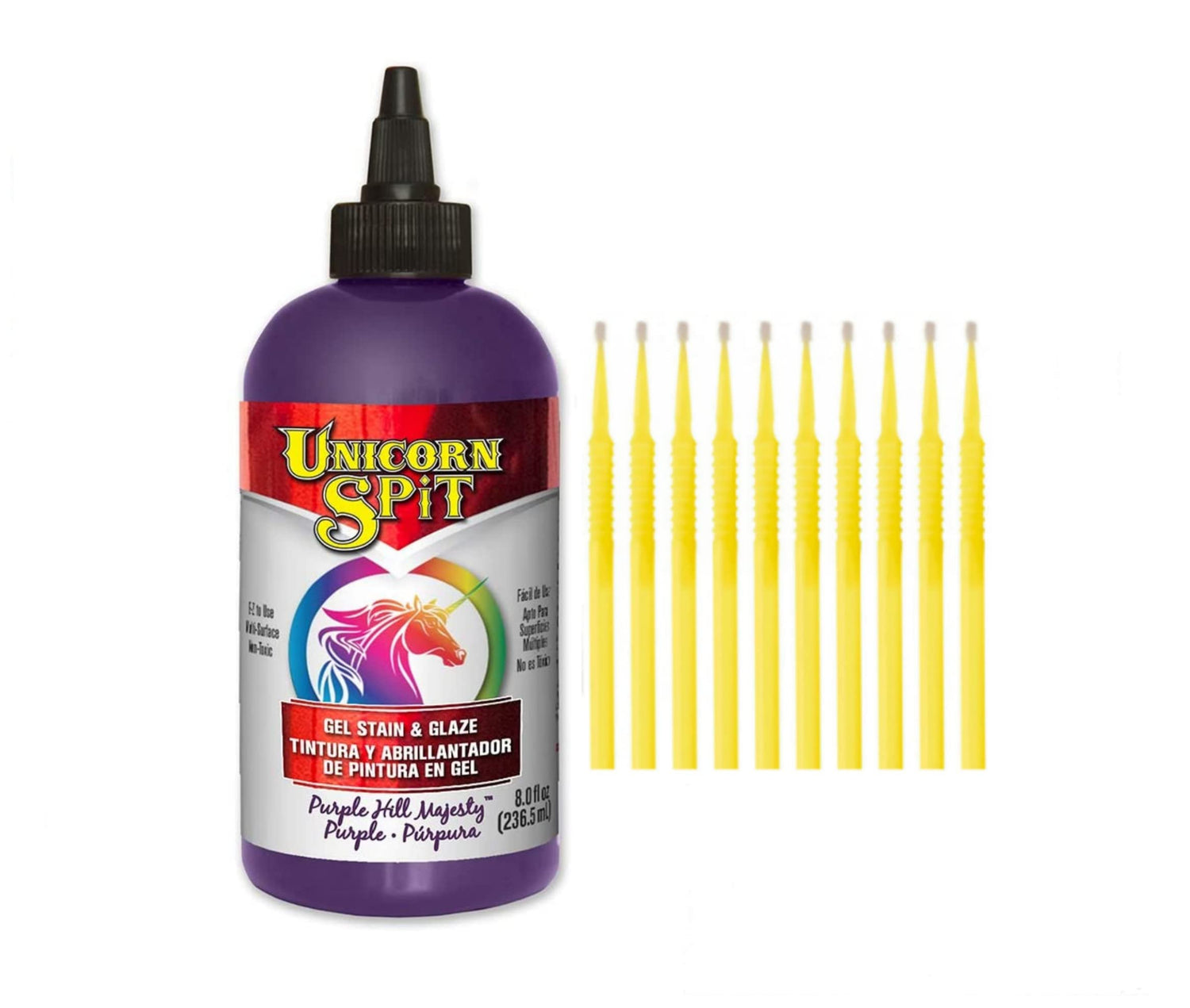 Unicorn SPiT Gel Stain & Glaze in One - 20 Complete Original & Sparkle Paint Collection with 10 TreBBies Fine Detail Sticks (8oz, 20 Complete Original & Sparkle Paint Collection)