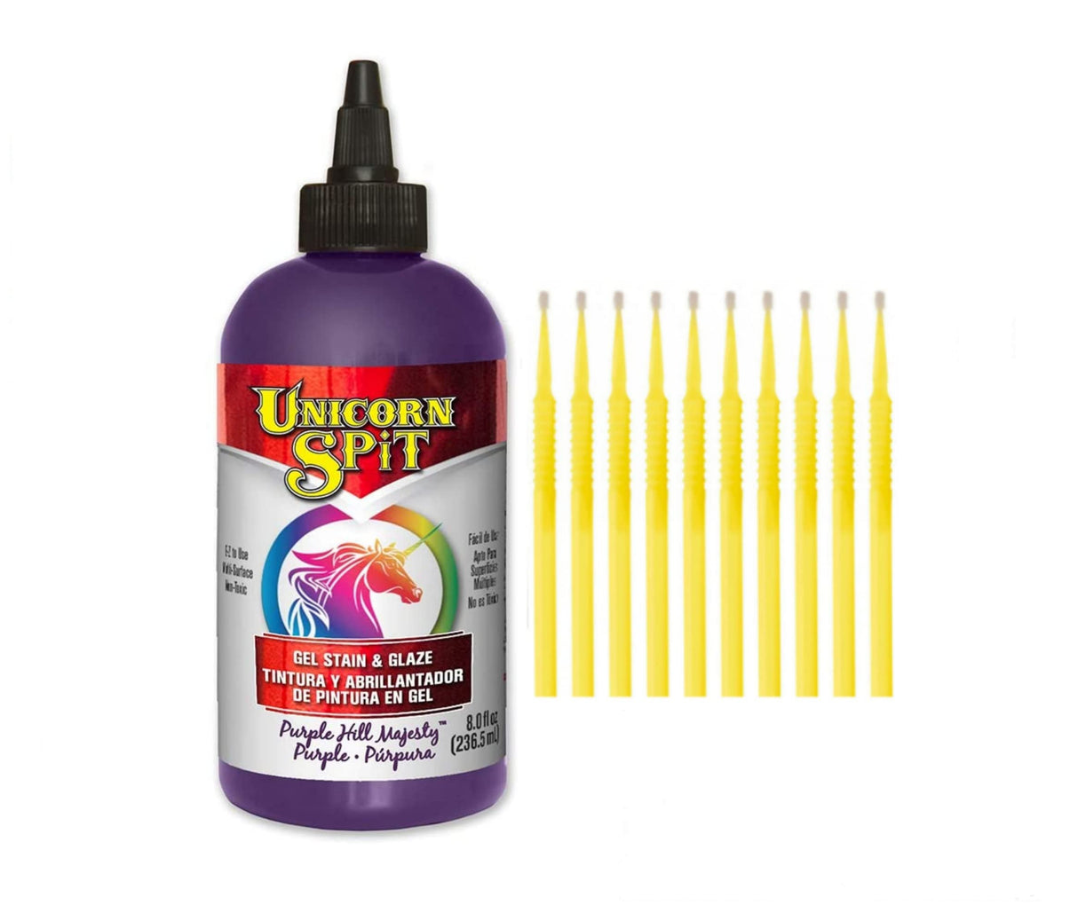 Unicorn SPiT Gel Stain & Glaze in One - 20 Complete Original & Sparkle Paint Collection with 10 TreBBies Fine Detail Sticks (8oz, 20 Complete Original & Sparkle Paint Collection)