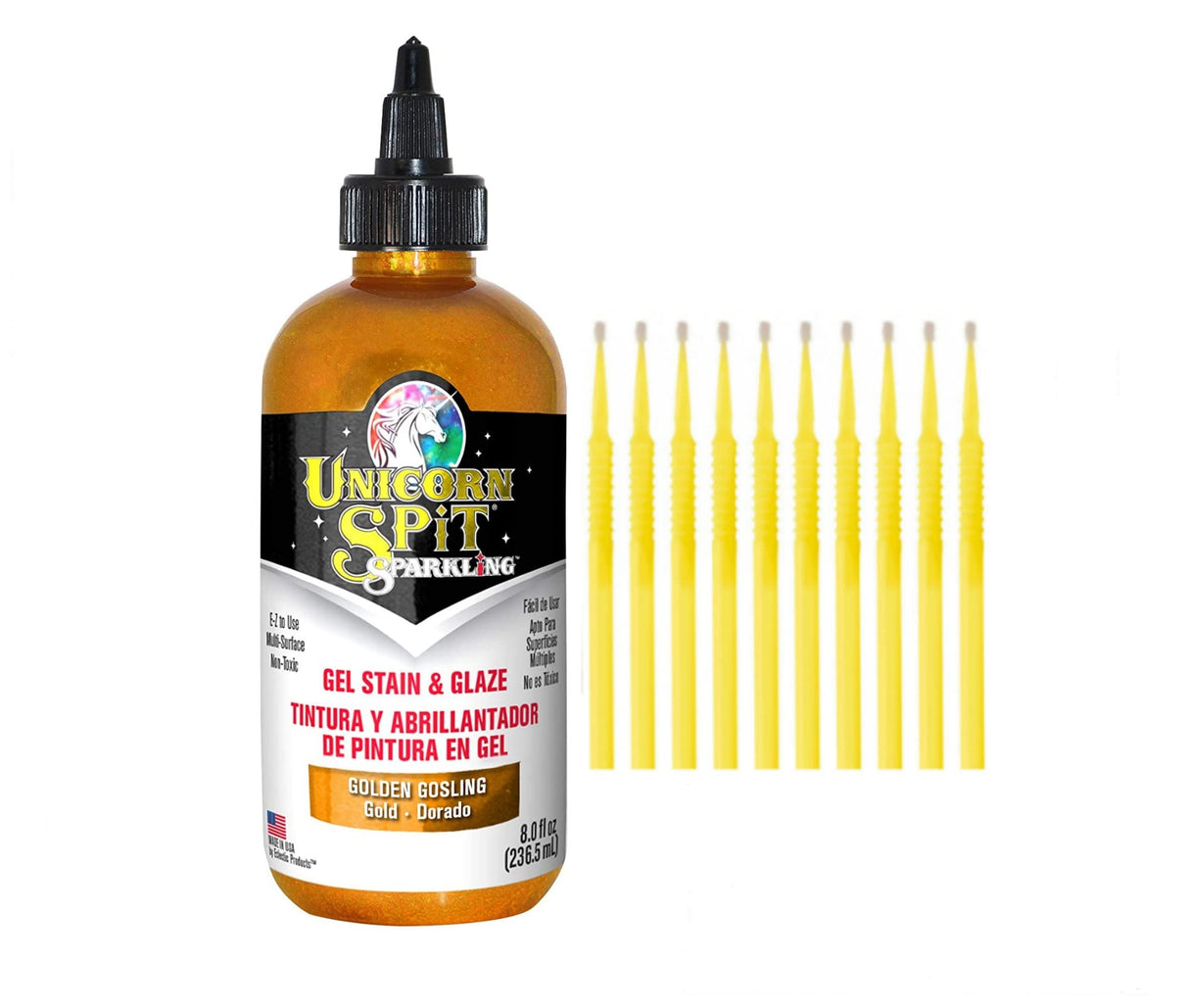Unicorn SPiT Gel Stain & Glaze in One - 20 Complete Original & Sparkle Paint Collection with 10 TreBBies Fine Detail Sticks (8oz, 20 Complete Original & Sparkle Paint Collection)