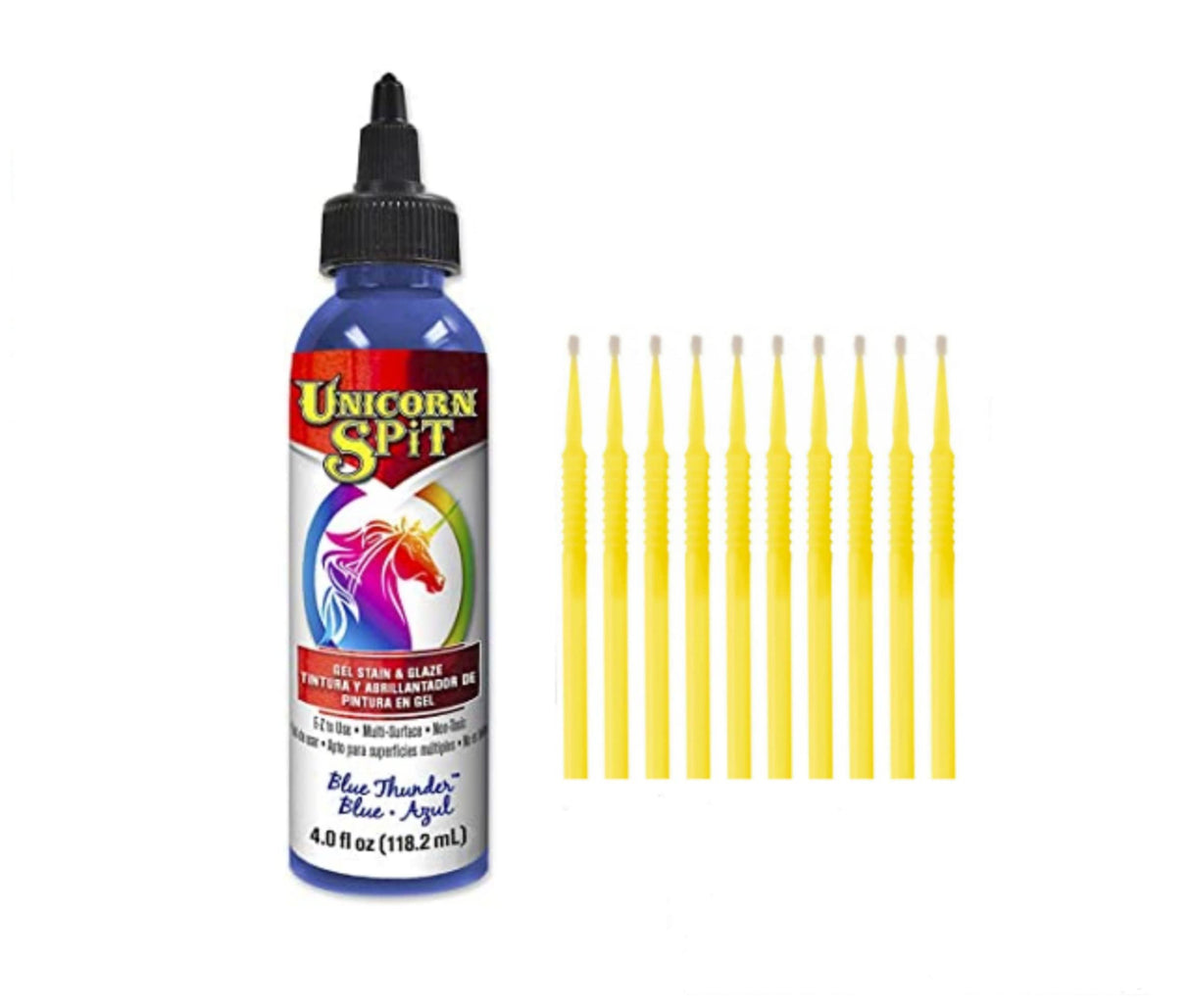 Unicorn SPiT Gel Stain & Glaze in One - 20 Complete Original & Sparkle Paint Collection with 10 TreBBies Fine Detail Sticks (8oz, 20 Complete Original & Sparkle Paint Collection)