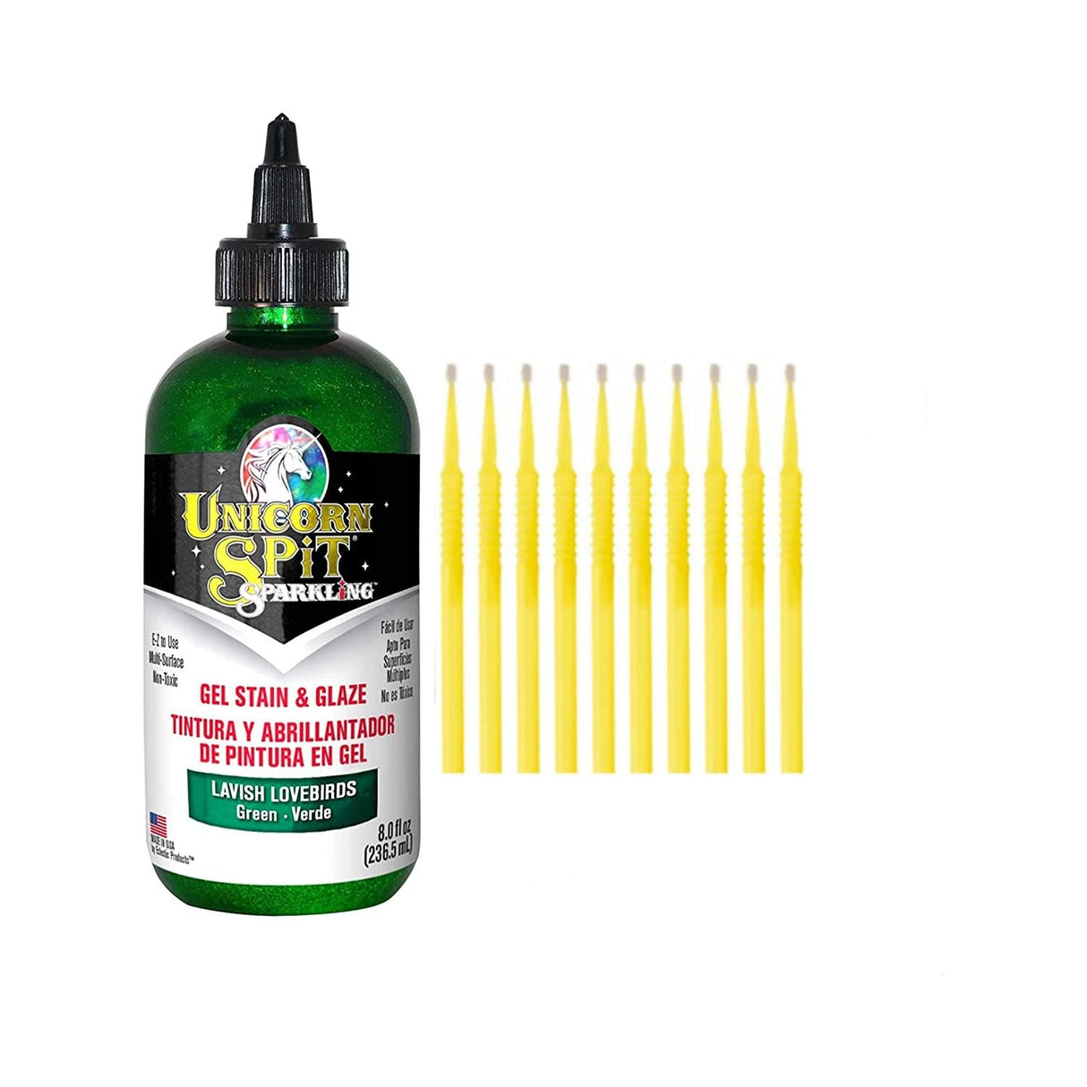 Unicorn SPiT Gel Stain & Glaze in One - 20 Complete Original & Sparkle Paint Collection with 10 TreBBies Fine Detail Sticks (8oz, 20 Complete Original & Sparkle Paint Collection)