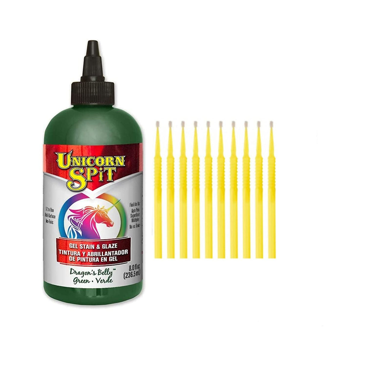 Unicorn SPiT Gel Stain & Glaze in One - 20 Complete Original & Sparkle Paint Collection with 10 TreBBies Fine Detail Sticks (8oz, 20 Complete Original & Sparkle Paint Collection)