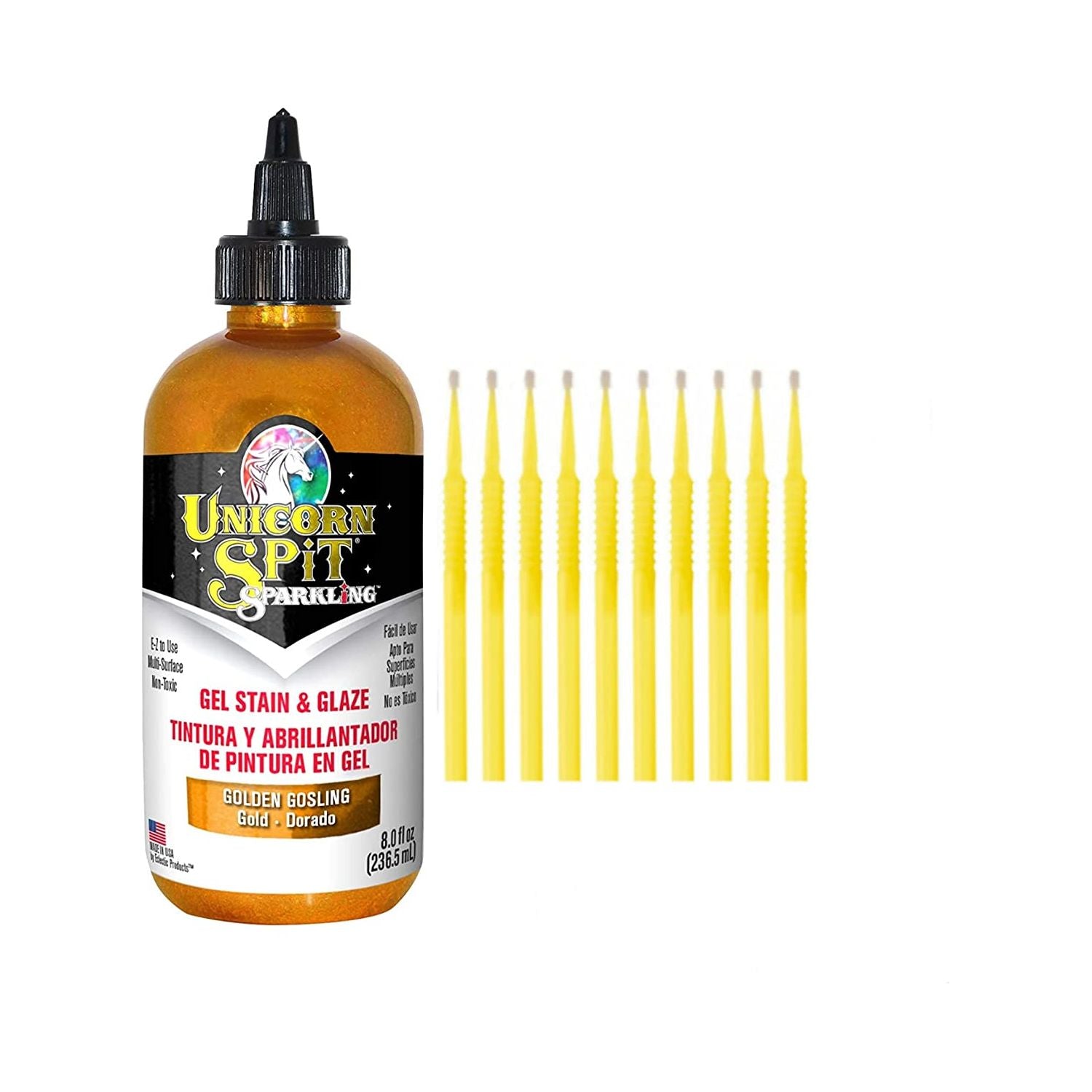 Unicorn SPiT Gel Stain & Glaze in One - 20 Complete Original & Sparkle Paint Collection with 10 TreBBies Fine Detail Sticks (8oz, 20 Complete Original & Sparkle Paint Collection)