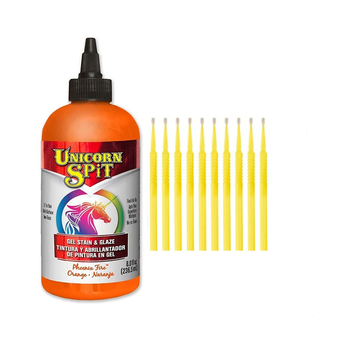 Unicorn SPiT Gel Stain & Glaze in One - 20 Complete Original & Sparkle Paint Collection with 10 TreBBies Fine Detail Sticks (8oz, 20 Complete Original & Sparkle Paint Collection)