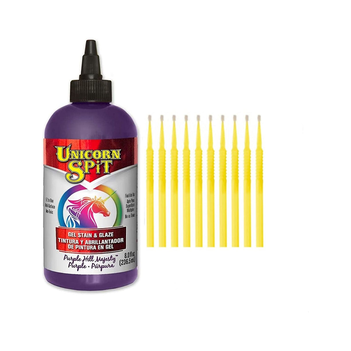 Unicorn SPiT Gel Stain & Glaze in One - 20 Complete Original & Sparkle Paint Collection with 10 TreBBies Fine Detail Sticks (8oz, 20 Complete Original & Sparkle Paint Collection)