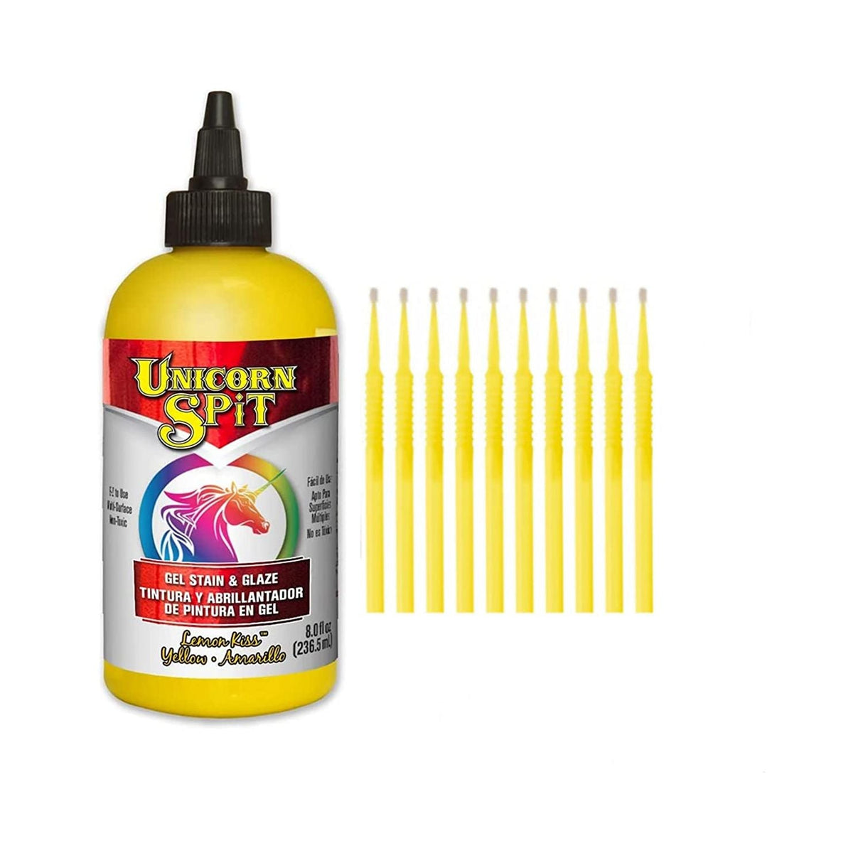 Unicorn SPiT Gel Stain & Glaze in One - 20 Complete Original & Sparkle Paint Collection with 10 TreBBies Fine Detail Sticks (8oz, 20 Complete Original & Sparkle Paint Collection)