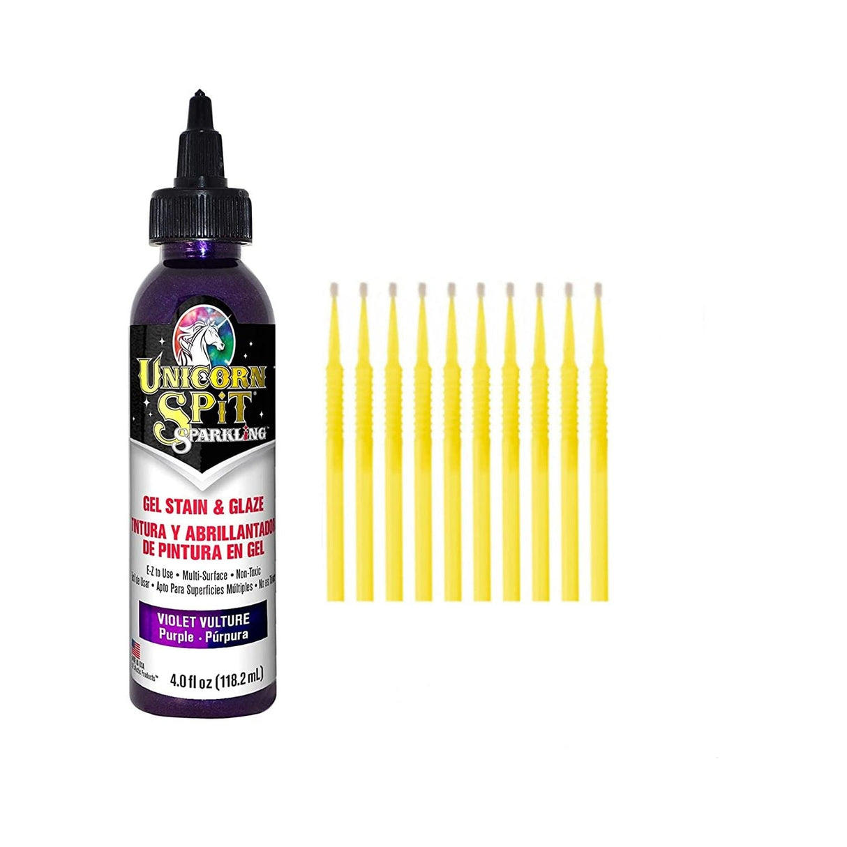 Unicorn SPiT Gel Stain & Glaze in One - 20 Complete Original & Sparkle Paint Collection with 10 TreBBies Fine Detail Sticks (8oz, 20 Complete Original & Sparkle Paint Collection)