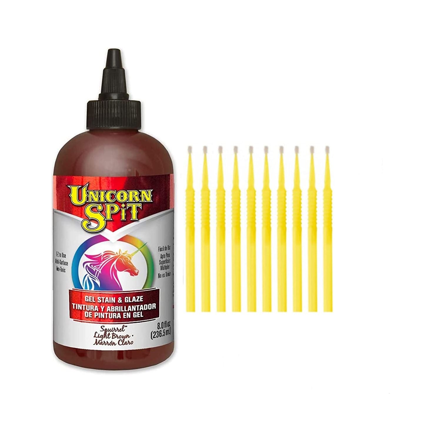 Unicorn SPiT Gel Stain & Glaze in One - 20 Complete Original & Sparkle Paint Collection with 10 TreBBies Fine Detail Sticks (8oz, 20 Complete Original & Sparkle Paint Collection)