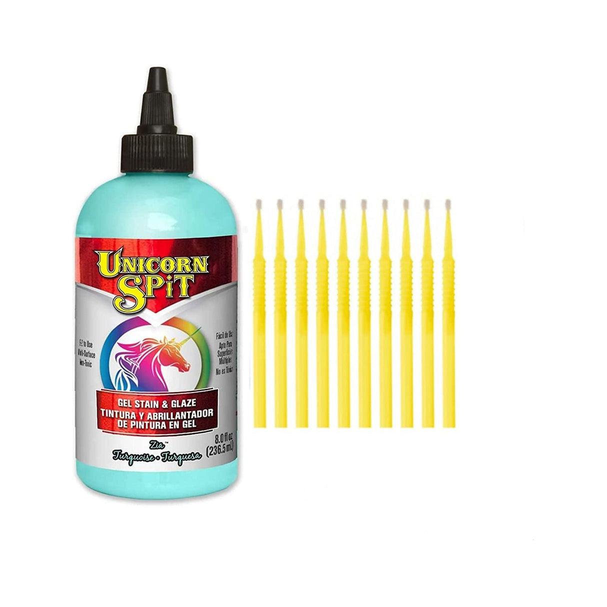 Unicorn SPiT Gel Stain & Glaze in One - 20 Complete Original & Sparkle Paint Collection with 10 TreBBies Fine Detail Sticks (8oz, 20 Complete Original & Sparkle Paint Collection)