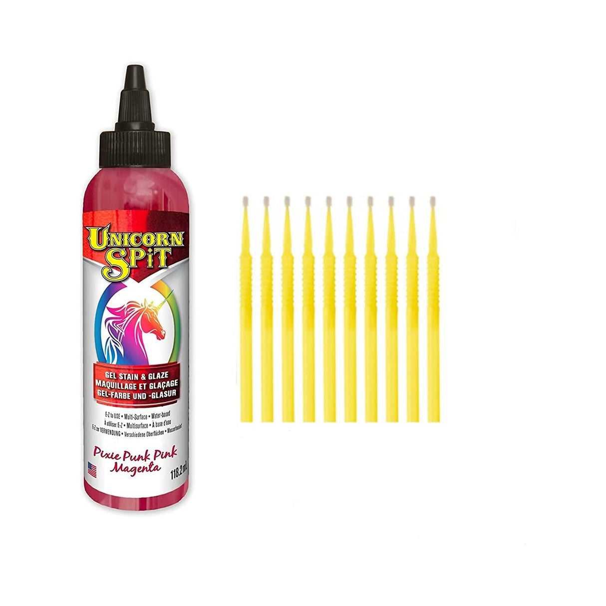Unicorn SPiT Gel Stain & Glaze in One - 20 Complete Original & Sparkle Paint Collection with 10 TreBBies Fine Detail Sticks (8oz, 20 Complete Original & Sparkle Paint Collection)