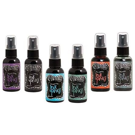 Ranger Dylusions Ink Spray Bundle with Bonus Purple Turtle Blending Sticks (New Fall 2019 Bundle - Blue Lagoon, Balmy Night, Desert Sand, Fiery Sunset, Island Parrot, Pink Flamingo)