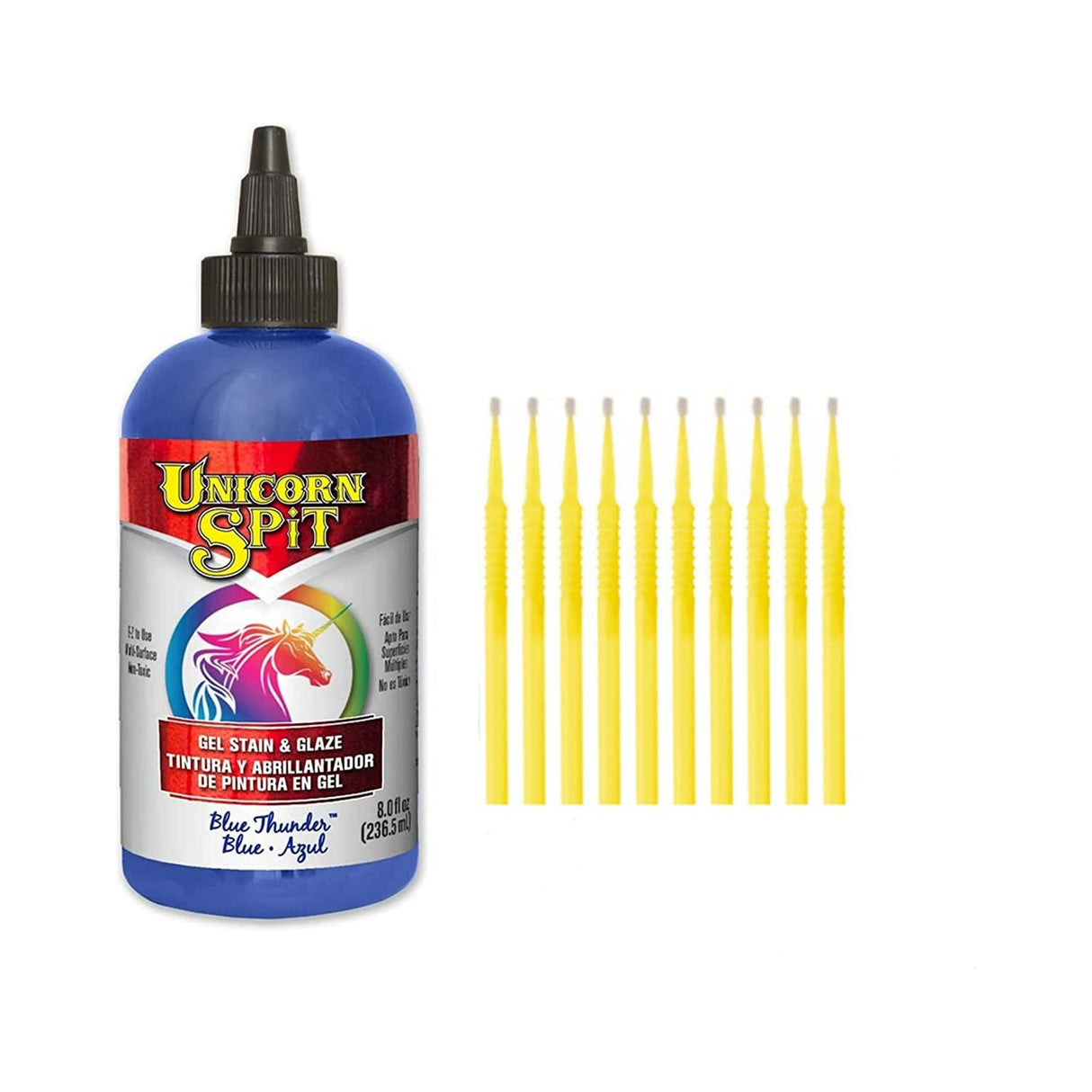 Unicorn SPiT Gel Stain & Glaze in One - 20 Complete Original & Sparkle Paint Collection with 10 TreBBies Fine Detail Sticks (8oz, 20 Complete Original & Sparkle Paint Collection)