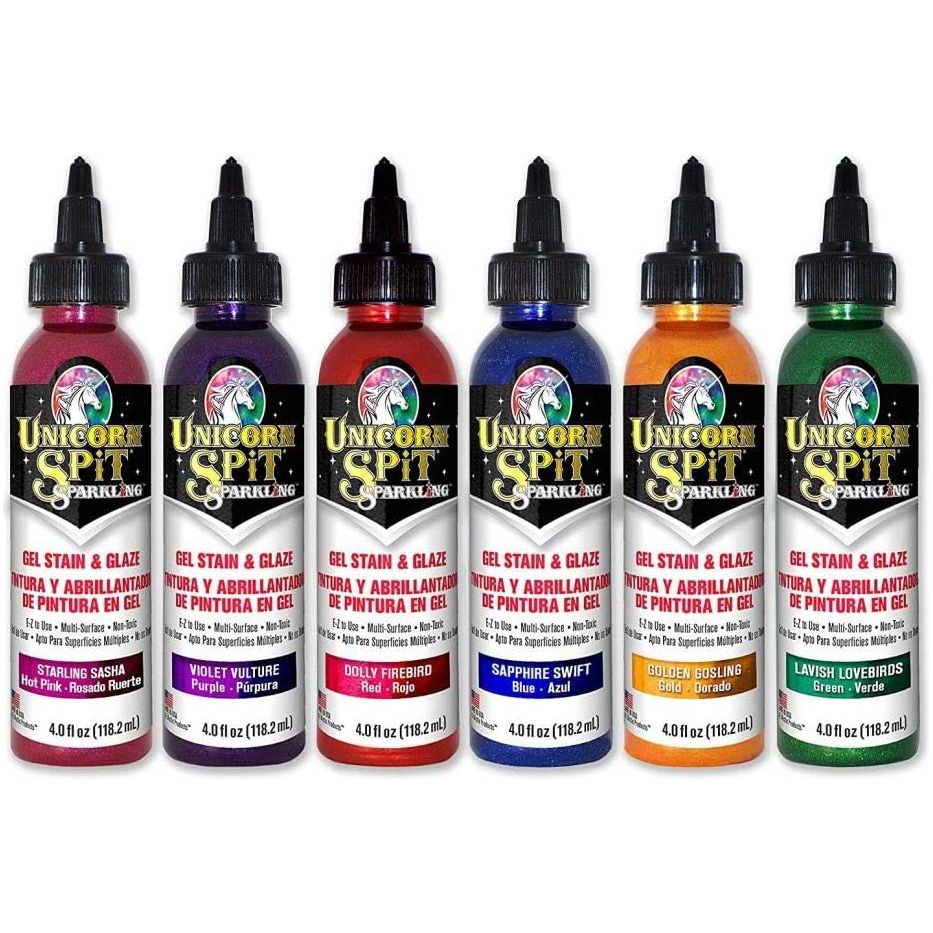 Eclectic Products 4336953123 4 oz. Unicorn Spit Sparkling Gel Stain and Glaze 6 Complete Paint Collection