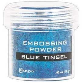 Cardmaking: Tinsel Heat Embossing - Ranger Glitter Tinsel Embossing Powders - 6 Item Bundle Gold, Silver, Red, Blue, Green, Snowflake