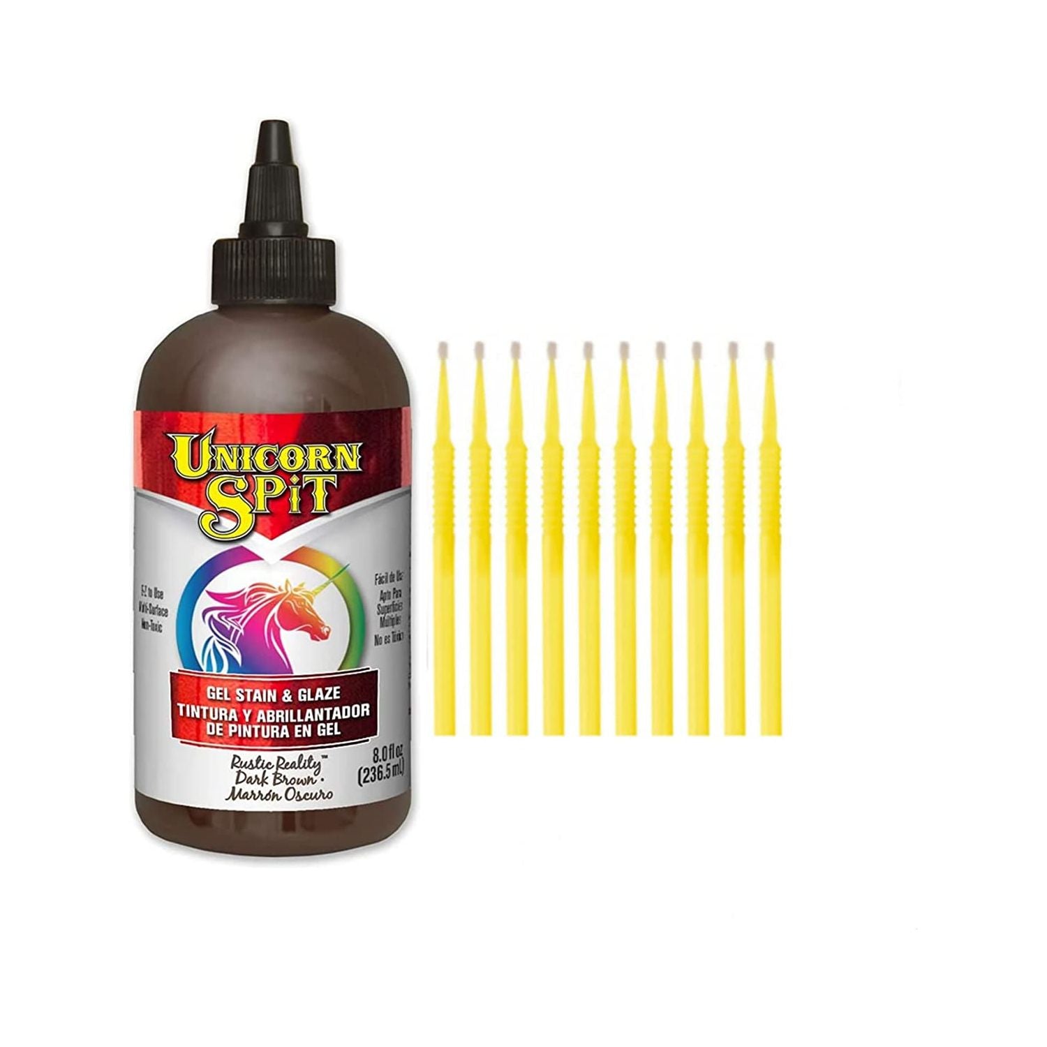 Unicorn SPiT Gel Stain & Glaze in One - 20 Complete Original & Sparkle Paint Collection with 10 TreBBies Fine Detail Sticks (8oz, 20 Complete Original & Sparkle Paint Collection)